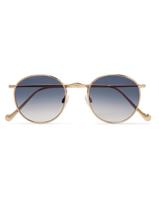 Moscot Metallic Zev Round-frame Gold-tone Titanium Sunglasses for men