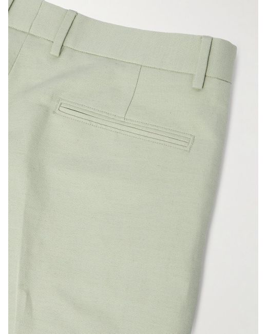 Loro Piana Cedric schmal zulaufende Hose aus Canvas aus einer Baumwoll-Leinenmischung in Green für Herren
