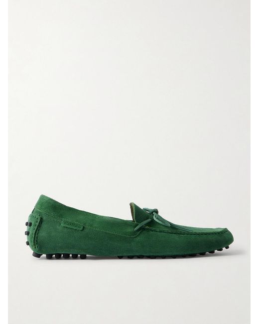 Tom Ford Green Rod Suede Loafers for men