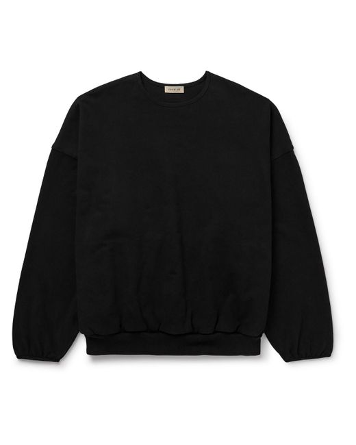 Fear Of God Black Logo-appliquéd Cotton-jersey Sweatshirt for men