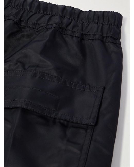 Rick Owens Black Jumbo Bela Wide-leg Recycled-nylon Drawstring Cargo Trousers for men