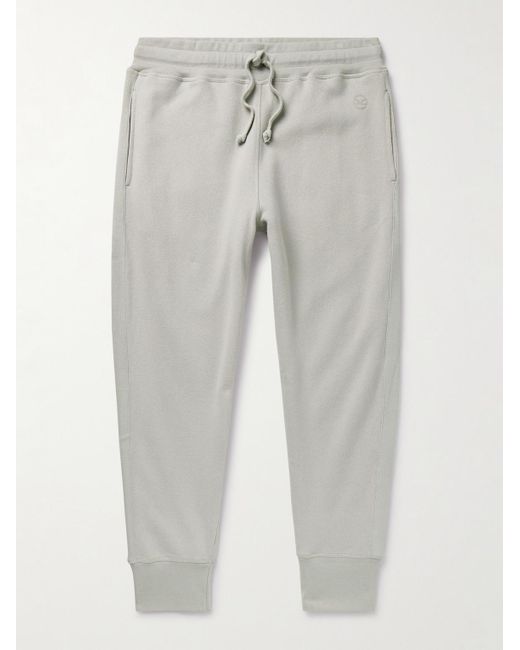 Kingsman Gray Logo-Embroidered Tapered Cotton And Cashmere-Blend Jersey Sweatpants for men