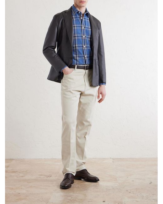 Dunhill Blue Checked Cotton Shirt for men