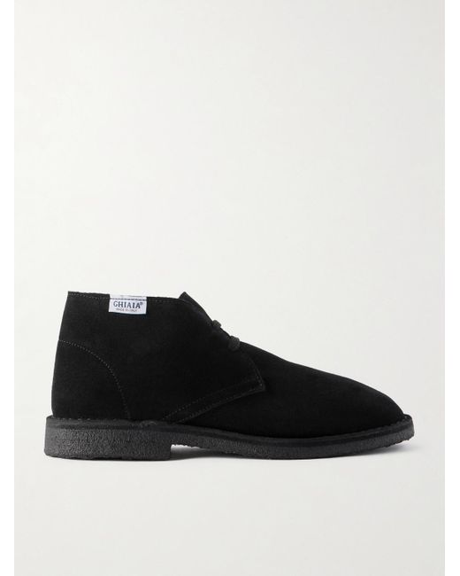 Ghiaia Black Logo-Appliquéd Suede Desert Boots for men