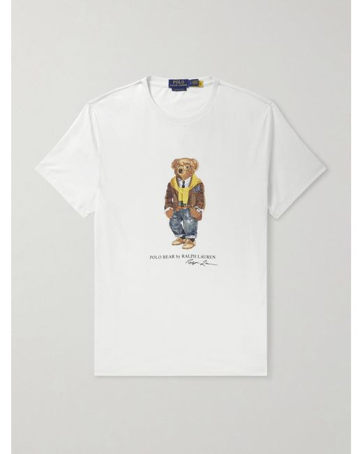 Polo Ralph Lauren White Slim-Fit Bear Cotton-Jersey T-Shirt for men