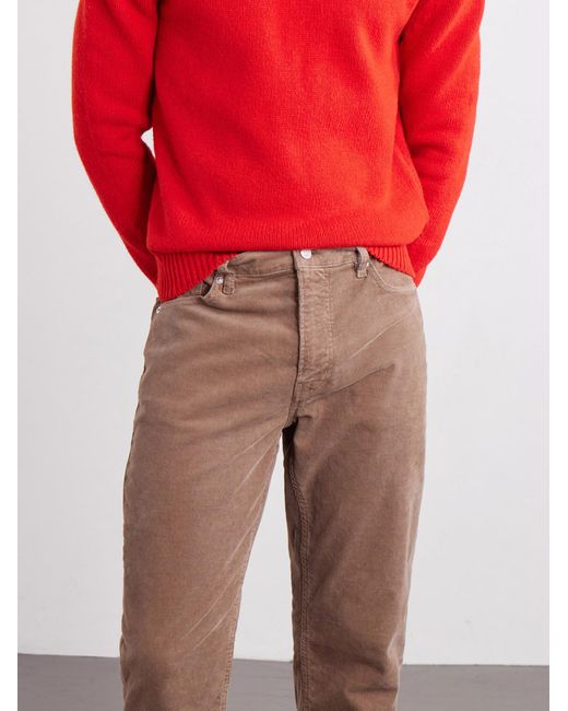 FRAME Natural Modern Straight-Leg Cotton-Blend Corduroy Trousers for men