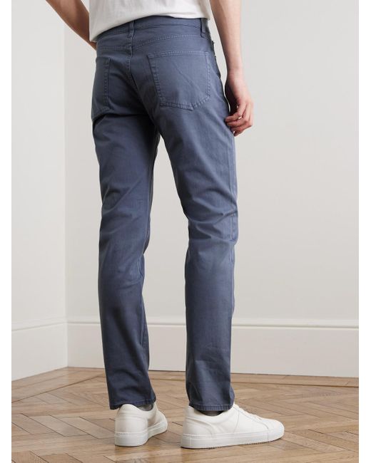 Sid Mashburn Blue Straight-Leg Cotton-Blend Twill Trousers for men