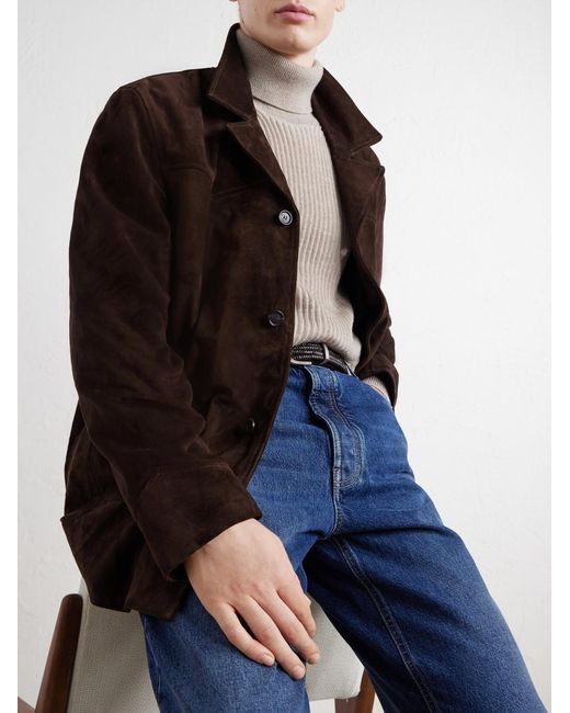 Nili Lotan Brown Ridgway Suede Blazer for men