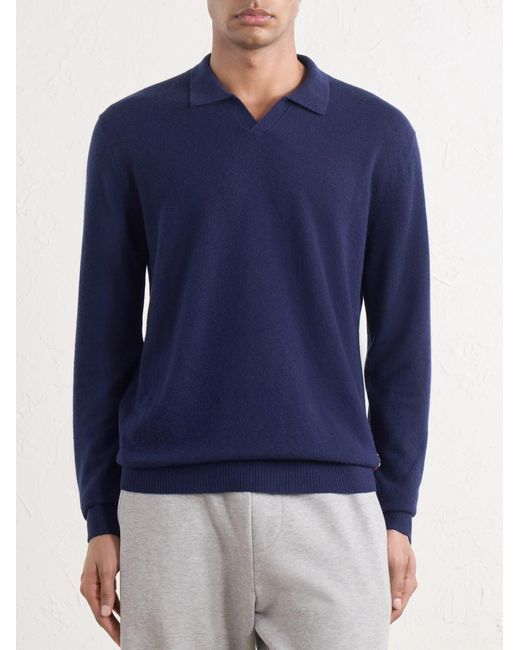 Orlebar Brown Blue Bresson Cashmere Polo Shirt for men