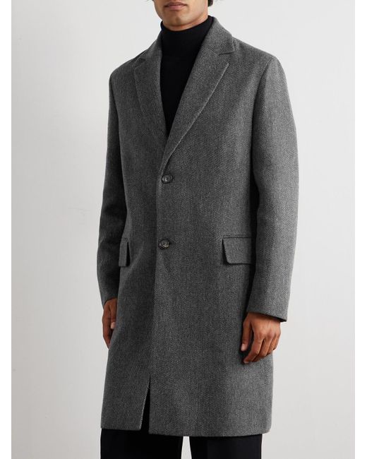 Loro Piana Gray John Cashmere And Linen-Blend Coat for men