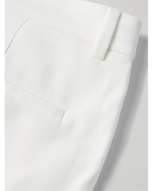 Brunello Cucinelli White Slim-fit Pleated Cotton-twill Suit Trousers for men