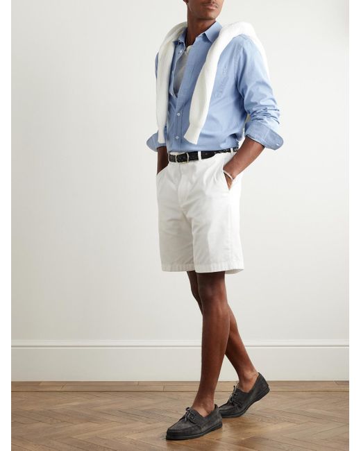 Dunhill Blue Sea Island Cotton-twill Shirt for men