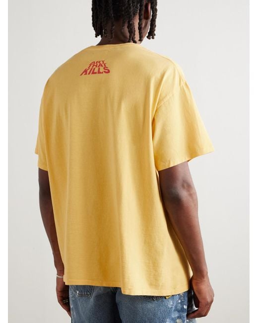 GALLERY DEPT. Yellow Jazzy Logo-Print Cotton-Jersey T-Shirt for men