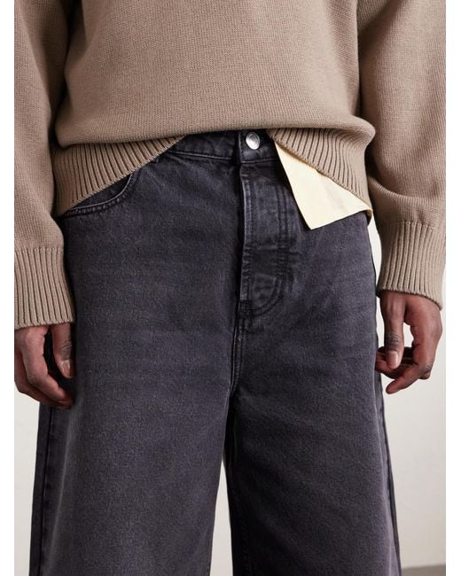 AMI Blue Straight-leg Denim Shorts for men