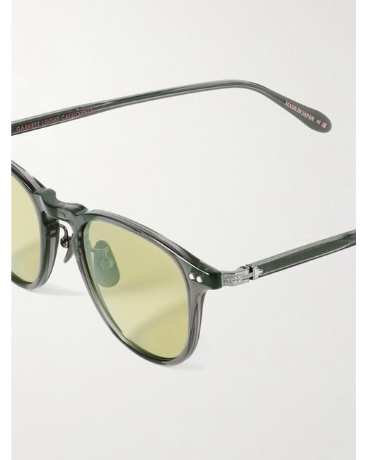 Garrett Leight Green Hampton J Sun Round-Frame Acetate Sunglasses for men
