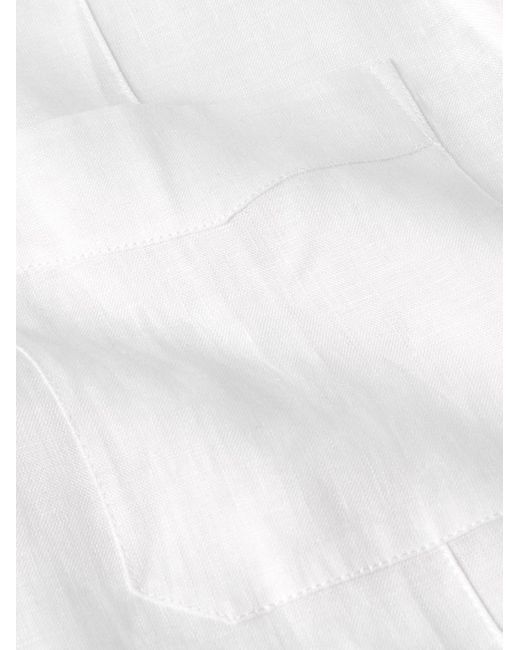 Brunello Cucinelli Hemdjacke aus Leinen in White für Herren