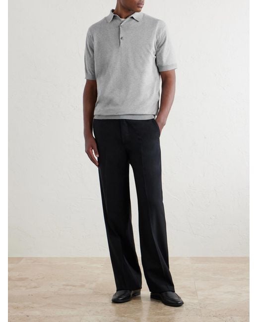 John Smedley Gray Adrian Slim-Fit Sea Island Cotton Polo Shirt for men