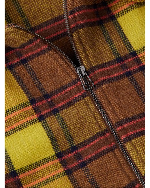 The Elder Statesman Brown Ian Checked Cashmere Bomber Jacket for men