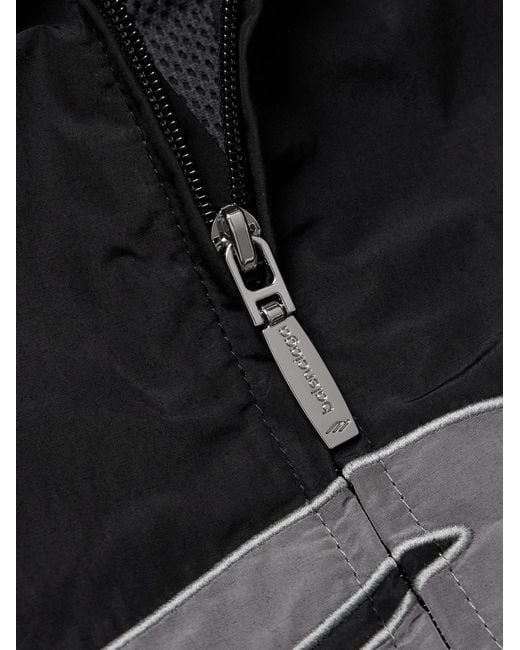 Balenciaga Black Appliquéd Logo-Embroidered Cotton-Blend Shell Track Jacket for men