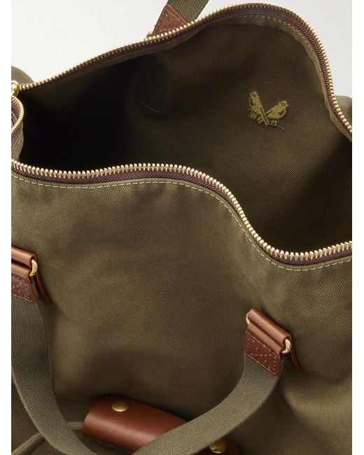 Bennett Winch Brown Leather-Trimmed Cotton-Canvas Suit Carrier And Holdall for men