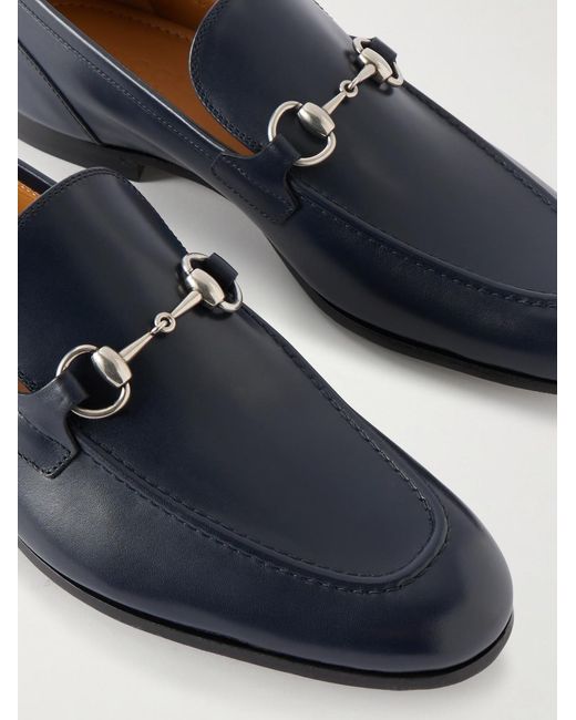 Gucci Blue Jordaan Horsebit-Embellished Leather Loafers for men