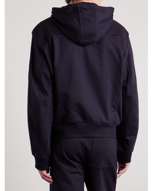 Dries Van Noten Blue Cotton-Jersey Zip-Up Hoodie for men