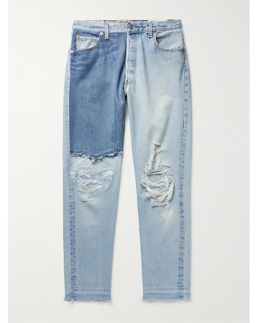 GALLERY DEPT. Blue Ken Slim-Fit Panelled Distressed Jeans for men