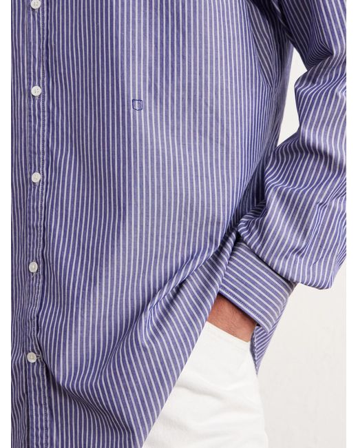 Massimo Alba Purple Genova Striped Cotton-Poplin Shirt for men