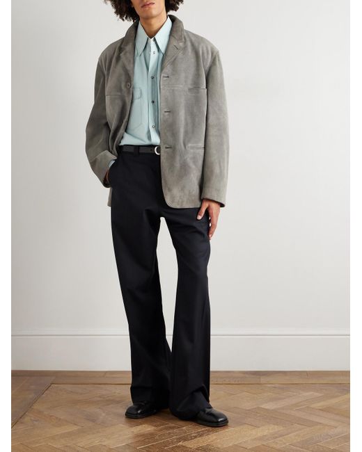 Lemaire Gray Brushed-Suede Jacket for men