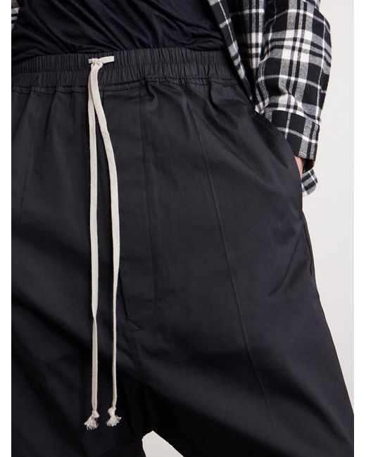 Rick Owens Black Rick's Pods Straight-leg Organic Cotton-blend Poplin Shorts for men