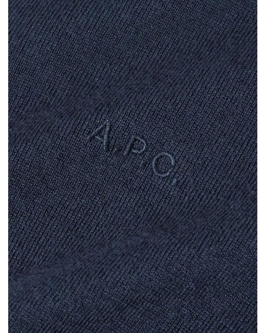 A.P.C. Gregory Polohemd aus einer Baumwoll-Kaschmirmischung mit Logostickerei in Blue für Herren