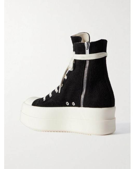 Rick Owens Black Double Bumper Exaggerated-Sole Plush Sneakers for men