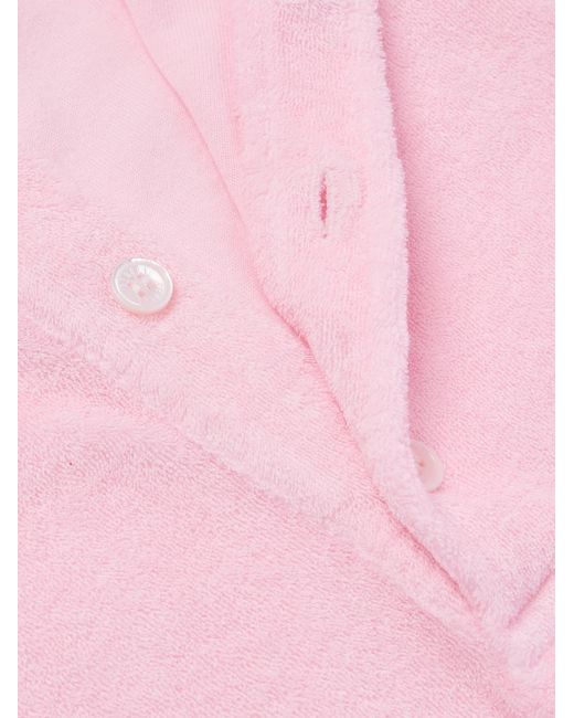 Fedeli Pink Mondial Slim-Fit Cotton-Terry Polo Shirt for men