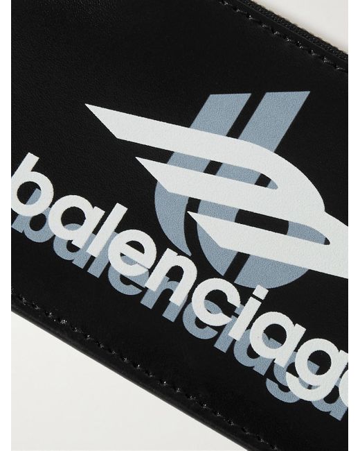 Balenciaga Kartenetui aus Leder mit Schlüsselband und Logoprint in White für Herren