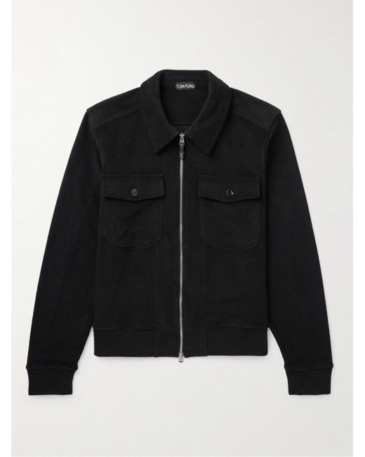 Tom Ford Black Cotton-terry Jacket for men