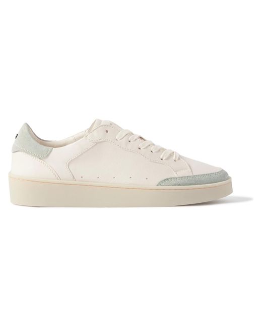 Canali Natural Suede-trimmed Leather Sneakers for men