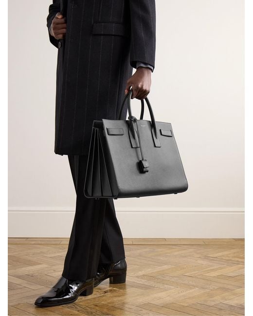 Saint Laurent Black Sac De Jour Large Full-Grain Leather Tote Bag for men