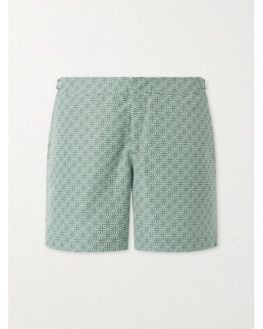 Orlebar Brown Blue Bulldog Portico Straight-Leg Mid-Length Printed Swim Shorts for men