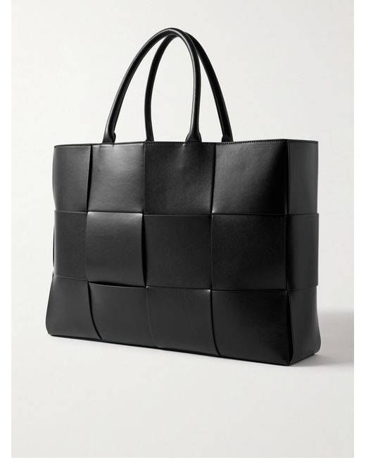 Bottega Veneta Black Large Arco Intrecciato Leather Tote Bag for men