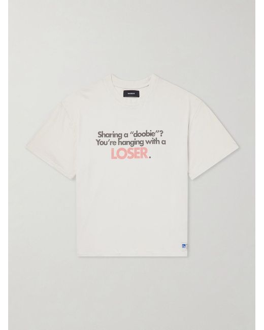 NAHMIAS White Psa Printed Cotton-Jersey T-Shirt for men