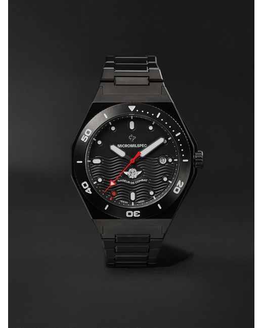 MICROMILSPEC Black Battle Swimmer Automatic 42Mm Stainless Steel Watch, Ref. Mic_260 for men