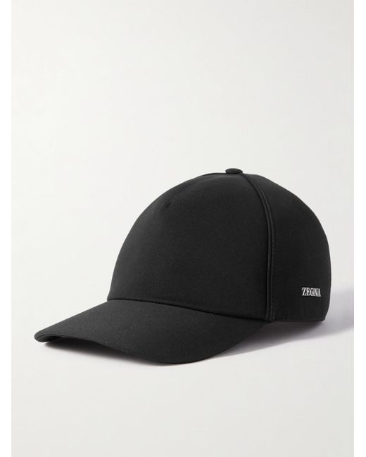 Zegna Black Logo-appliquéd Cotton And Wool-blend Twill Baseball Cap for men
