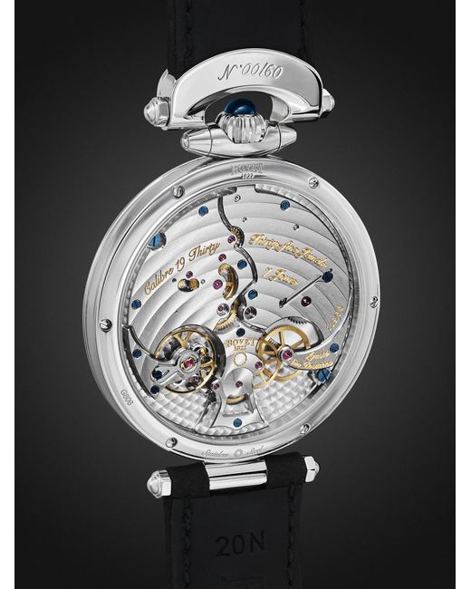 Bovet Black 19thirty Limited Edition Hand-wound Stainless Steel Watch for men