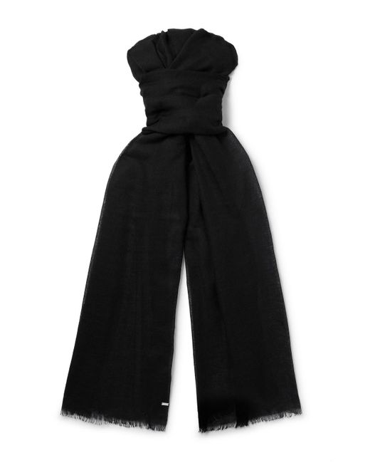 Saint Laurent Black Fringed Wool for men