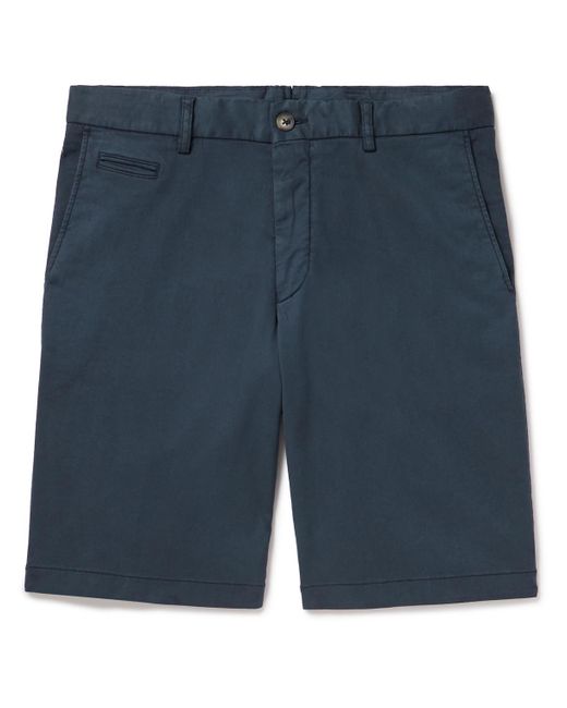 Altea Blue Milano Straight-leg Lyocell And Cotton-blend Bermuda Shorts for men