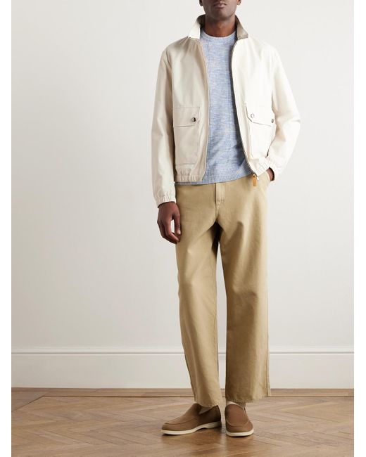 Loro Piana Blue Tori Ribbed Linen And Silk-Blend T-Shirt for men
