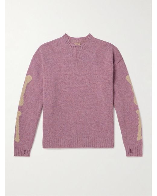 Kapital Purple 5g Intarsia Wool Sweater for men