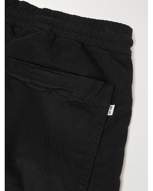 NN07 Black Gregor Straight-Leg Tencel Lyocell And Lenzing Ecovero-Blend Twill Drawstring Shorts for men