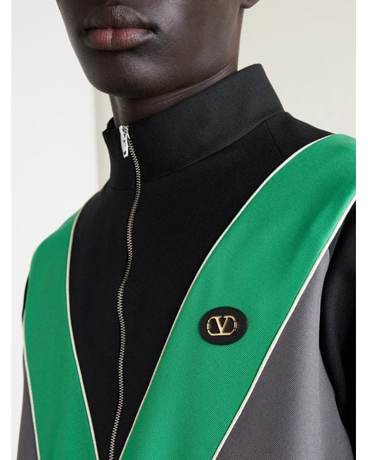 Valentino Garavani Black Logo-appliquéd Jersey Track Jacket for men