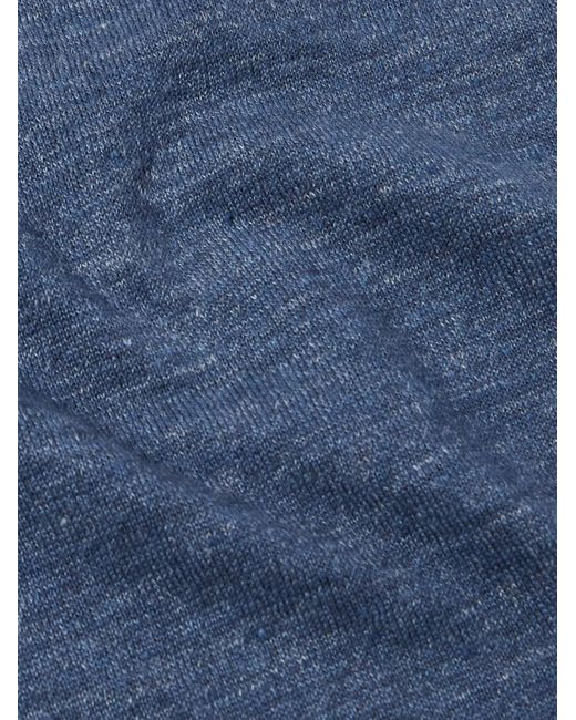 Thom Sweeney Blue Cotton And Linen-blend T-shirt for men